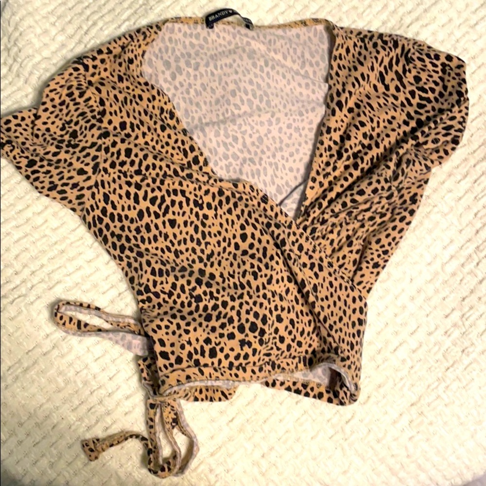 Brandy Melville Leopard Wrap top